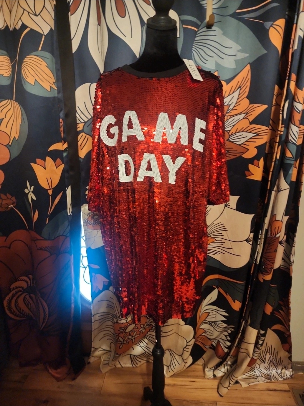 Red Sequin 'GAME DAY' Party Dress - Sparkle Statement
